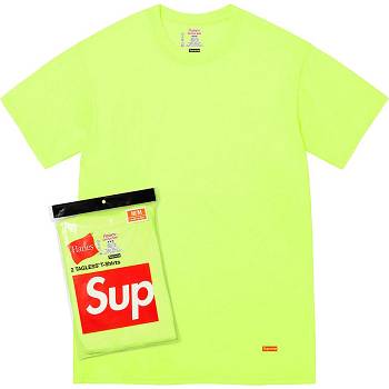 Acessorios Supreme Hanes® Tagless T-shirts (2 Pack) Verdes | PT400BC