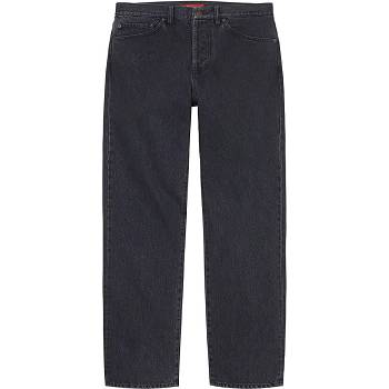 Calças Supreme Stone Washed Black Slim Jean Pretas | PT157GL