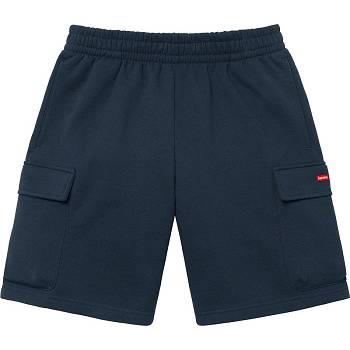 Calções Supreme Small Box Baggy Cargo Sweat Azul Marinho | PT220MA