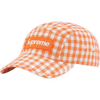 Chapeus Supreme Gingham Camp Cap Laranja | PT473LH