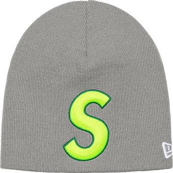 Chapeus Supreme New Era® S Logo Beanie Cinzentas | PT440SO