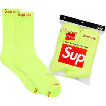 Meias Supreme Hanes® Crew Socks (4 Pack) Verdes | PT488IS